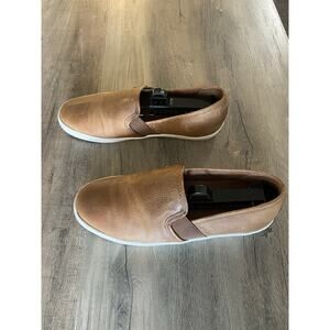 Frye Dylan Leather Slip-On Sneakers Cognac Brown Women's Size 8 Low Top Comfort